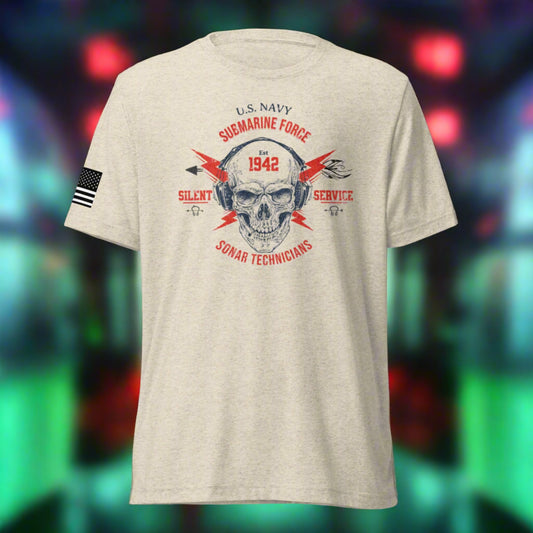 Sonar Technician Skull short sleeve (Front Print)