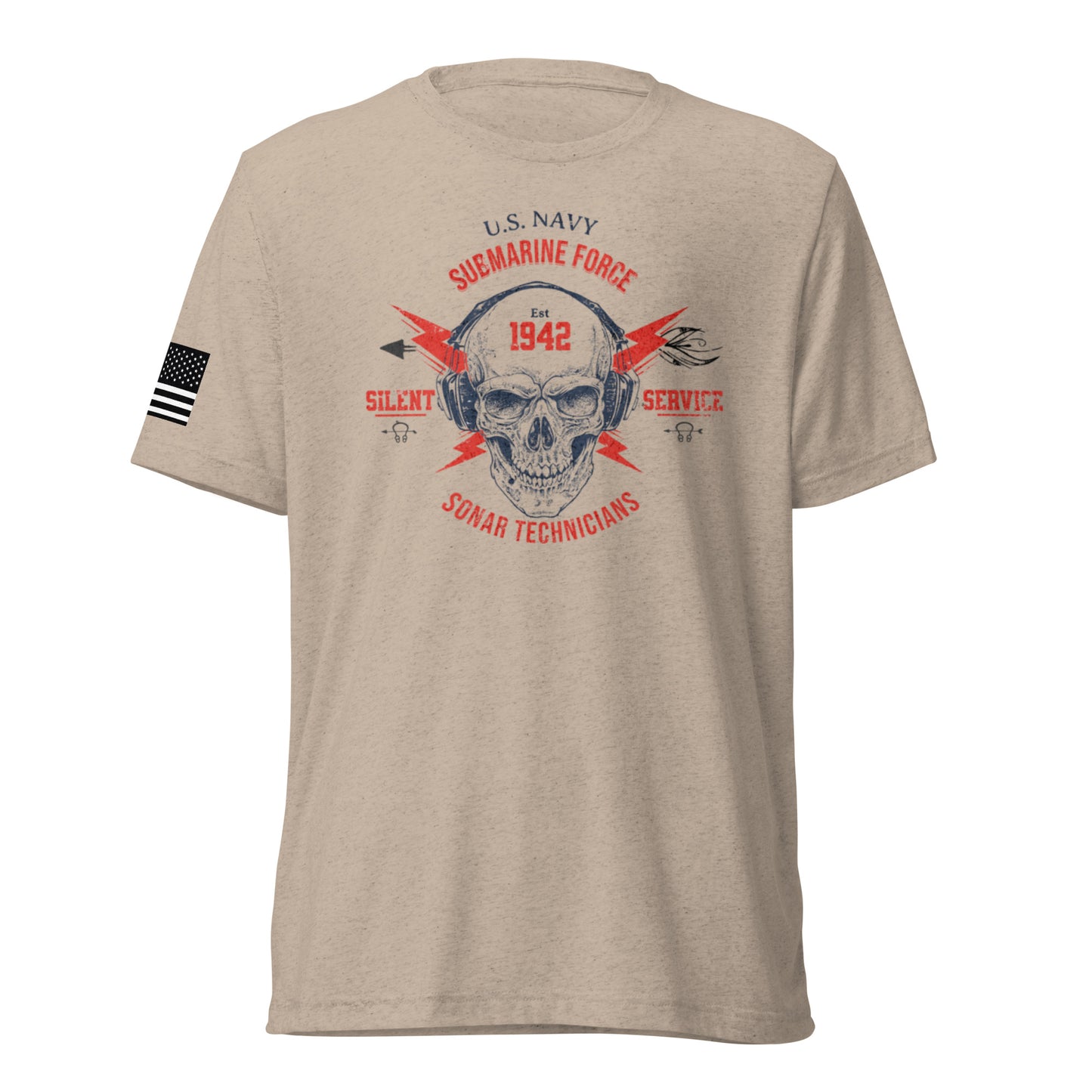 Sonar Technician Skull short sleeve (Front Print)